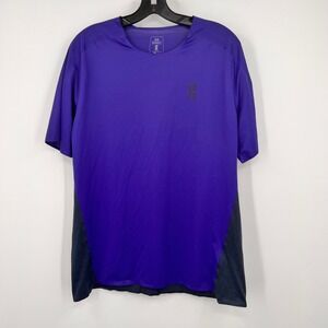 On Running Performance-T Mens Large Purple Grey Short Sleeve Training Shirt L